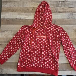 Supreme Red Patterned Hoodie